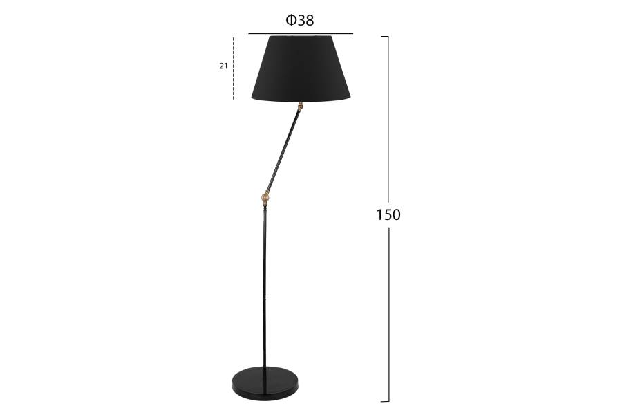 ΦΩΤΙΣΤΙΚΟ ΔΑΠΕΔΟΥ ΜΕΤΑΛΛΙΚΟ ΜΑΥΡΟ HM7611.01 Φ38x150 εκ.