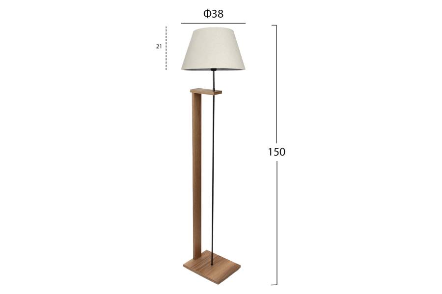 ΦΩΤΙΣΤΙΚΟ ΔΑΠΕΔΟΥ MDF ΚΑΡΥΔΙ ΜΕ ΕΚΡΟΥ HM7609.01 Φ38x150 εκ.