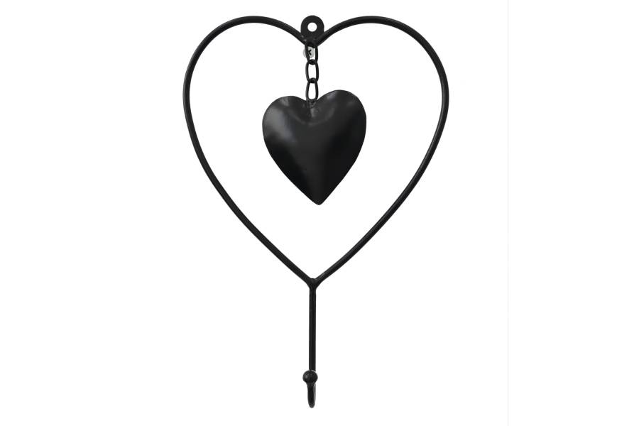 ΔΙΑΚΟΣΜΗΤΙΚΟ ΤΟΙΧΟΥ ΜΕΤΑΛΛΙΚΟ ΜΑΥΡΗ ΚΑΡΔΙΑ HM7563 18.4x4.4x26.7 εκ.