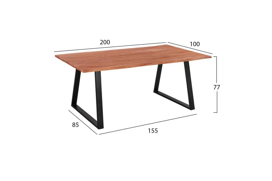 ΤΡΑΠΕΖΙ ΤΡΑΠΕΖΑΡΙΑΣ SOFIA SLIM HM8501.11 ΑΠΟ ΜΑΣΙΦ ΞΥΛΟ ΑΚΑΚΙΑΣ 200x100x77Υ εκ.