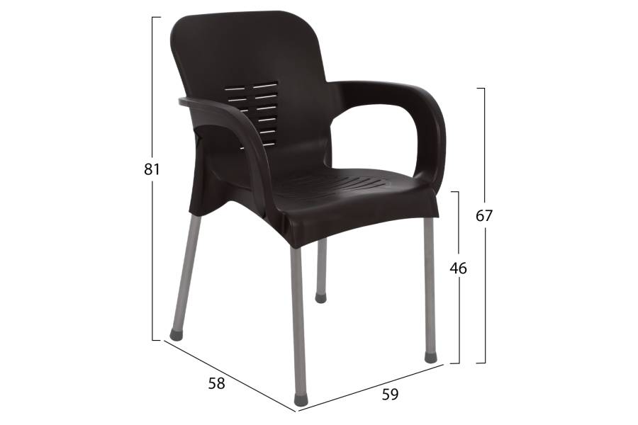 ΠΟΛΥΘΡΟΝΑ ΠΟΛΥΠΡΟΠΥΛΕΝΙΟΥ RECYCLED KAREK HM5592.13 ΚΑΦΕ ΧΡΩΜΑ 59x58x81Y εκ.