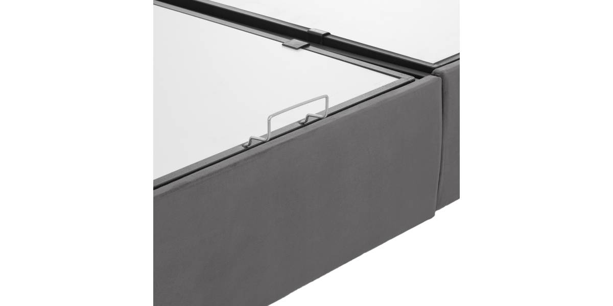 ΚΡΕΒΑΤΙ MALENA ΜΕ ΑΠΟΘΗΚΕΥΤΙΚΟ ΑΠΟ ΓΚΡΙ ΒΕΛΟΥΔΟ HM624.10 ΓΙΑ ΣΤΡΩΜΑ 160x200 εκ.