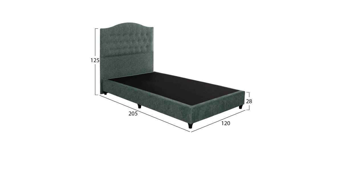 ΚΡΕΒΑΤΙ MALENA ΑΠΟ ΠΡΑΣΙΝΟ ΥΦΑΣΜΑ τύπου NUBUCK, HM647.27 ΓΙΑ ΣΤΡΩΜΑ 120x200 εκ.