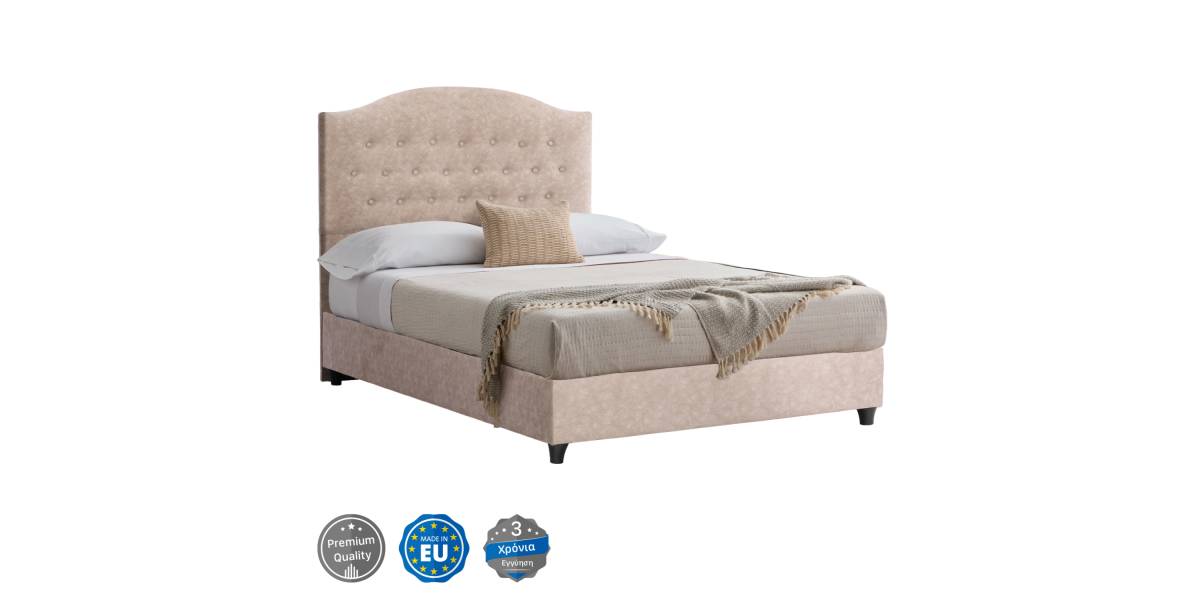 ΚΡΕΒΑΤΙ MALENA ΑΠΟ ΜΠΕΖ ΥΦΑΣΜΑ NUBUCK HM647.22 ΓΙΑ ΣΤΡΩΜΑ 120x200 εκ.