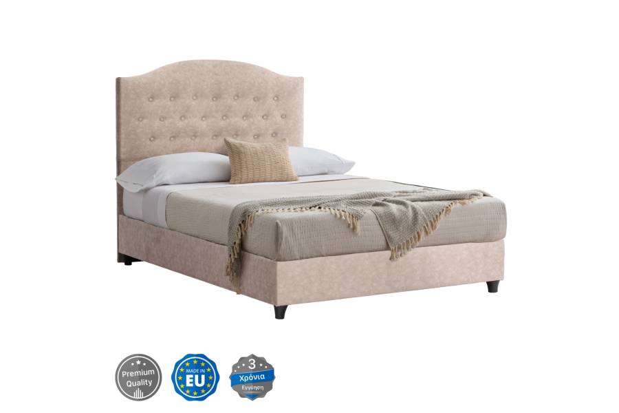 ΚΡΕΒΑΤΙ MALENA ΑΠΟ ΜΠΕΖ ΥΦΑΣΜΑ NUBUCK HM647.22 ΓΙΑ ΣΤΡΩΜΑ 120x200 εκ.