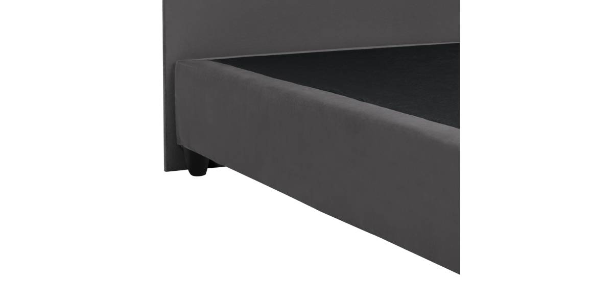 ΚΡΕΒΑΤΙ DOLORES ΑΠΟ ΓΚΡΙ ΒΕΛΟΥΔΟ HM637.10 ΓΙΑ ΣΤΡΩΜΑ 150x200 εκ.