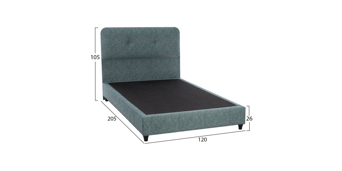 ΚΡΕΒΑΤΙ DOLORES LIGHT GREEN HM648.27 ΓΙΑ ΣΤΡΩΜΑ 120x200 εκ.