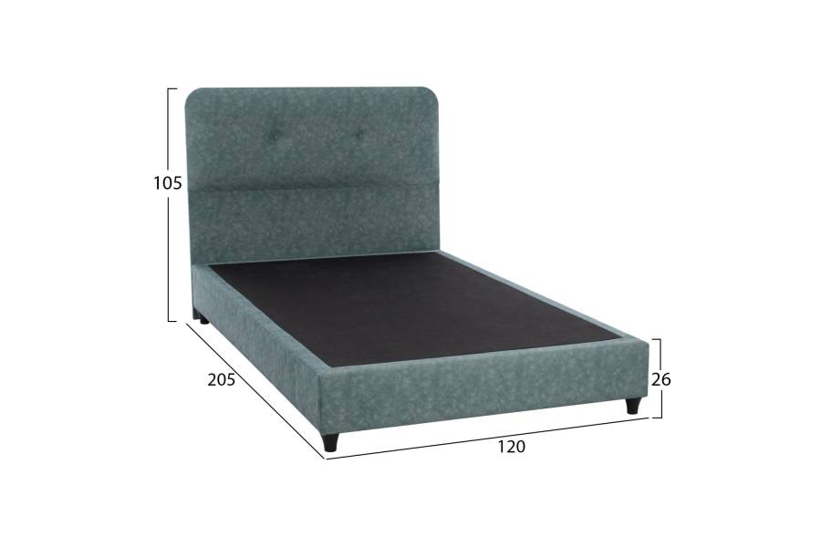 ΚΡΕΒΑΤΙ DOLORES LIGHT GREEN HM648.27 ΓΙΑ ΣΤΡΩΜΑ 120x200 εκ.