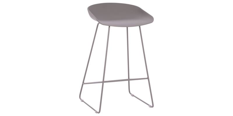 ΣΚΑΜΠΟ ΜΠΑΡ NAILA HM9299.10 ΓΚΡΙ ΜΕΣΑΙΟΥ ΥΨΟΥΣ 44x44x74Yεκ.