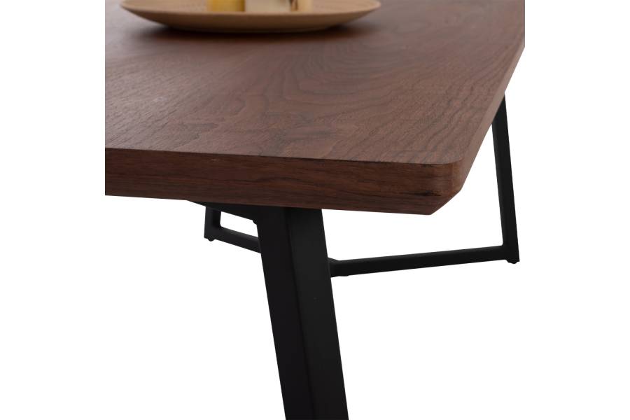 ΤΡΑΠΕΖΙ ΤΡΑΠΕΖΑΡΙΑΣ JAY HM9304.02 ΚΑΠΛΑΜΑΣ ΚΑΡΥΔΙΑΣ ΡΟΥΣΤΙΚ ΣΤΥΛ 200x100x75 εκ.