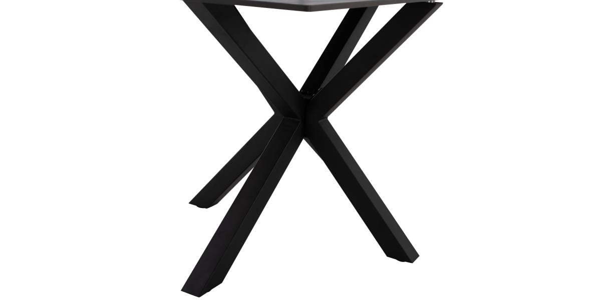 ΤΡΑΠΕΖΙ ΤΡΑΠΕΖΑΡΙΑΣ SYNTEC HM9308.01 SINTERED STONE ΜΑΥΡΟ ΜΕΤΑΛΛΙΚΑ ΠΟΔΙΑ 160x90x75Y εκ.