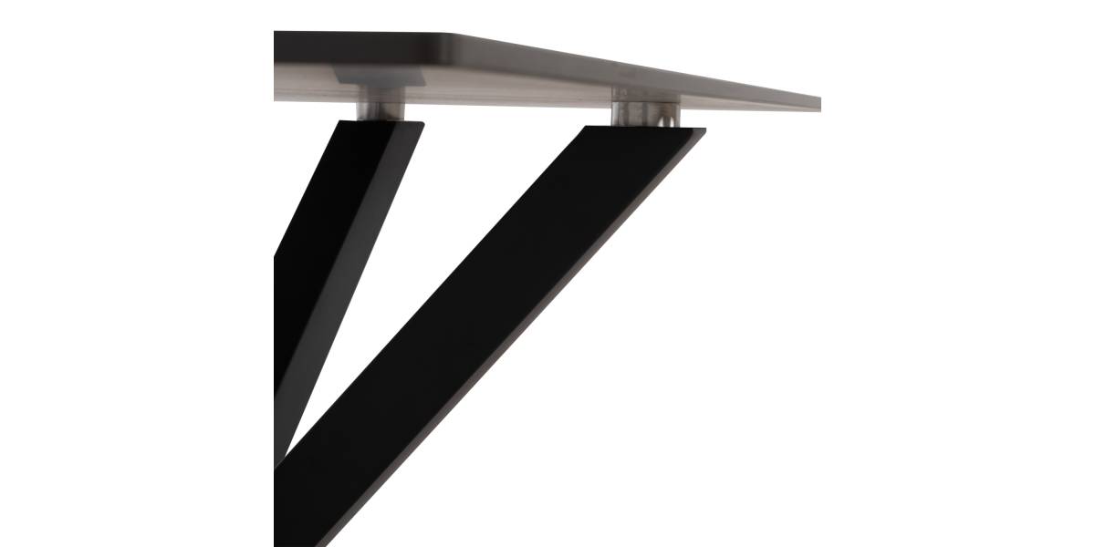 ΤΡΑΠΕΖΙ ΤΡΑΠΕΖΑΡΙΑΣ SYNTEC HM9308.01 SINTERED STONE ΜΑΥΡΟ ΜΕΤΑΛΛΙΚΑ ΠΟΔΙΑ 160x90x75Y εκ.