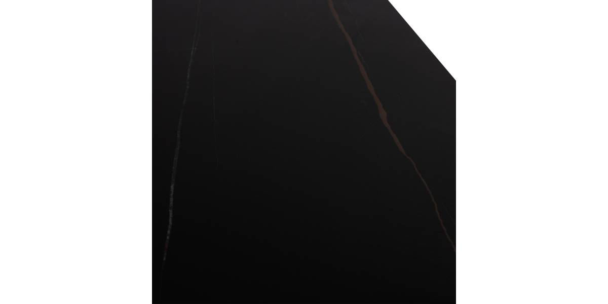 ΤΡΑΠΕΖΙ ΤΡΑΠΕΖΑΡΙΑΣ SYNTEC HM9308.01 SINTERED STONE ΜΑΥΡΟ ΜΕΤΑΛΛΙΚΑ ΠΟΔΙΑ 160x90x75Y εκ.