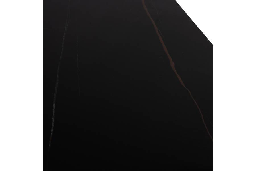 ΤΡΑΠΕΖΙ ΤΡΑΠΕΖΑΡΙΑΣ SYNTEC HM9308.01 SINTERED STONE ΜΑΥΡΟ ΜΕΤΑΛΛΙΚΑ ΠΟΔΙΑ 160x90x75Y εκ.