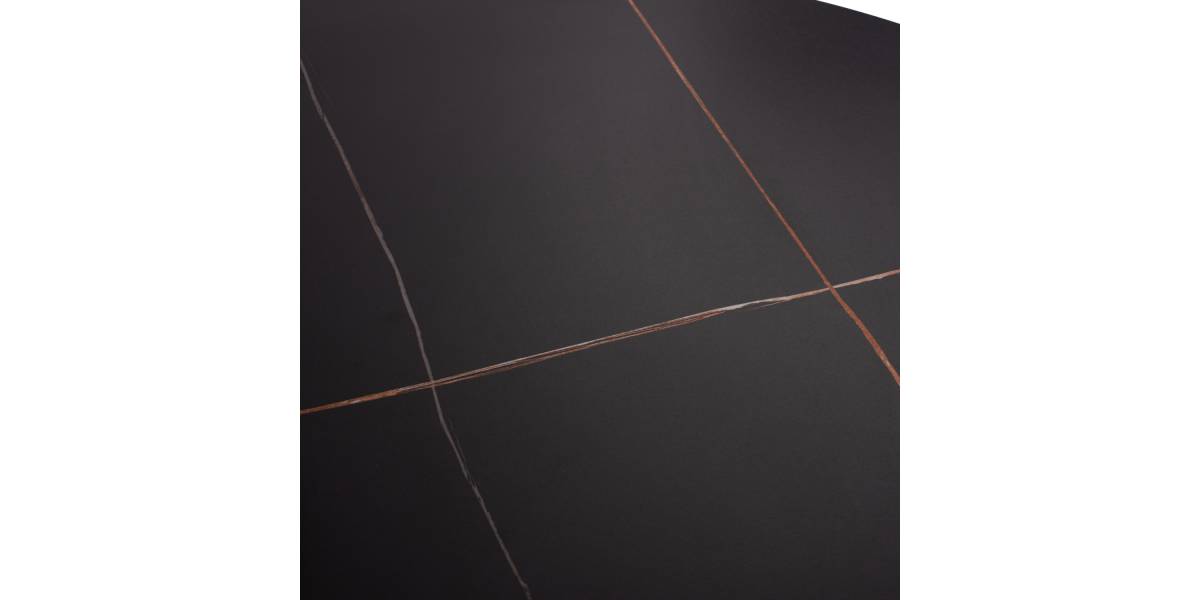 ΤΡΑΠΕΖΙ ΤΡΑΠΕΖΑΡΙΑΣ ΣΤΡΟΓΓΥΛΟ SYNTEC HM9309.01 SINTERED STONE ΜΑΥΡΟ ΜΕΤΑΛΛΙΚΑ ΠΟΔΙΑ Φ115x75Y εκ.