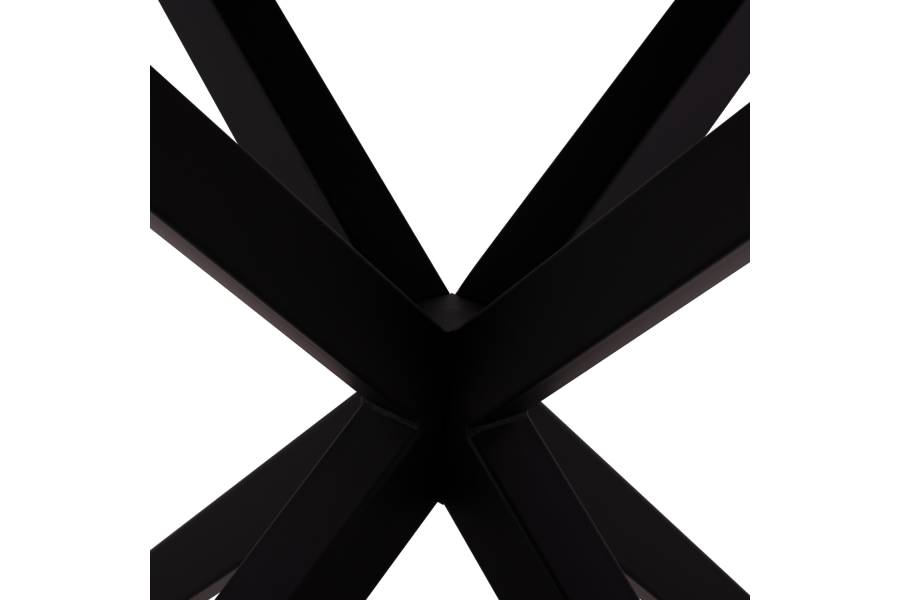 ΤΡΑΠΕΖΙ ΤΡΑΠΕΖΑΡΙΑΣ ΣΤΡΟΓΓΥΛΟ SYNTEC HM9309.01 SINTERED STONE ΜΑΥΡΟ ΜΕΤΑΛΛΙΚΑ ΠΟΔΙΑ Φ115x75Y εκ.