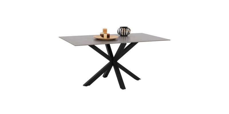 ΤΡΑΠΕΖΙ ΤΡΑΠΕΖΑΡΙΑΣ SYNTEC HM9308.03 SINTERED STONE ΓΚΡΙ ΜΕΤΑΛΛΙΚΑ ΠΟΔΙΑ 160x90x75Υεκ.