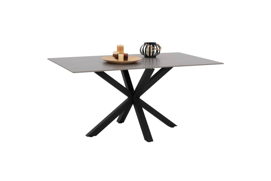 ΤΡΑΠΕΖΙ ΤΡΑΠΕΖΑΡΙΑΣ SYNTEC HM9308.03 SINTERED STONE ΓΚΡΙ ΜΕΤΑΛΛΙΚΑ ΠΟΔΙΑ 160x90x75Υεκ.