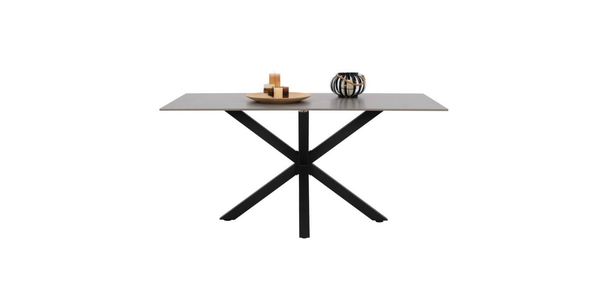 ΤΡΑΠΕΖΙ ΤΡΑΠΕΖΑΡΙΑΣ SYNTEC HM9308.03 SINTERED STONE ΓΚΡΙ ΜΕΤΑΛΛΙΚΑ ΠΟΔΙΑ 160x90x75Υεκ.