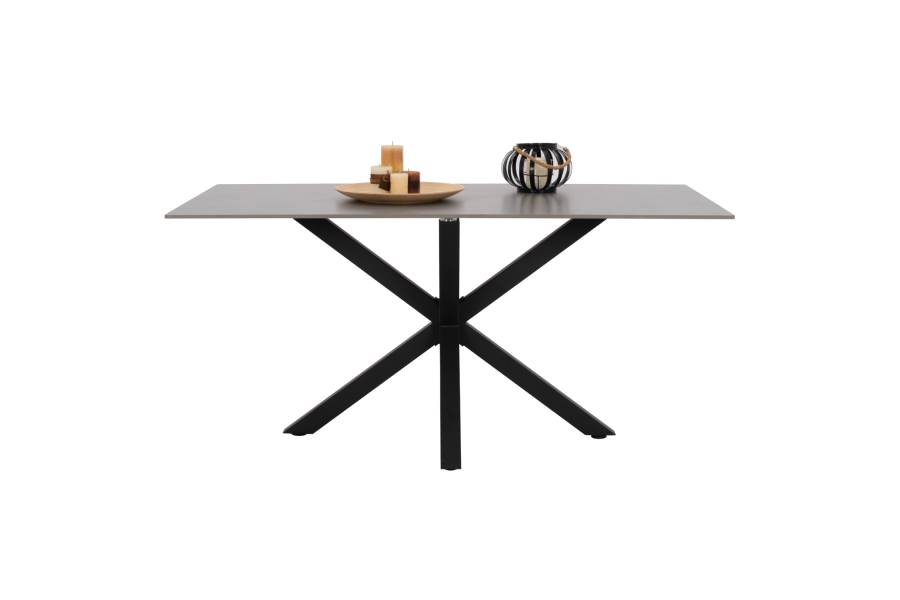 ΤΡΑΠΕΖΙ ΤΡΑΠΕΖΑΡΙΑΣ SYNTEC HM9308.03 SINTERED STONE ΓΚΡΙ ΜΕΤΑΛΛΙΚΑ ΠΟΔΙΑ 160x90x75Υεκ.