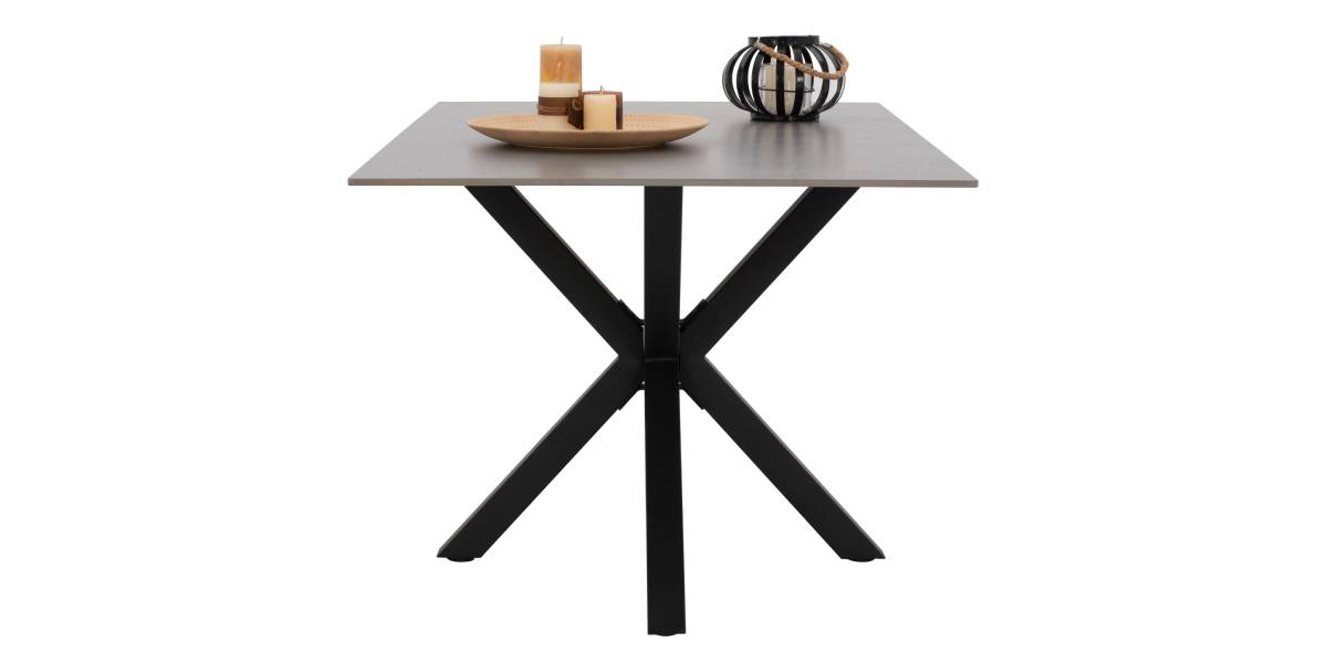 ΤΡΑΠΕΖΙ ΤΡΑΠΕΖΑΡΙΑΣ SYNTEC HM9308.03 SINTERED STONE ΓΚΡΙ ΜΕΤΑΛΛΙΚΑ ΠΟΔΙΑ 160x90x75Υεκ.