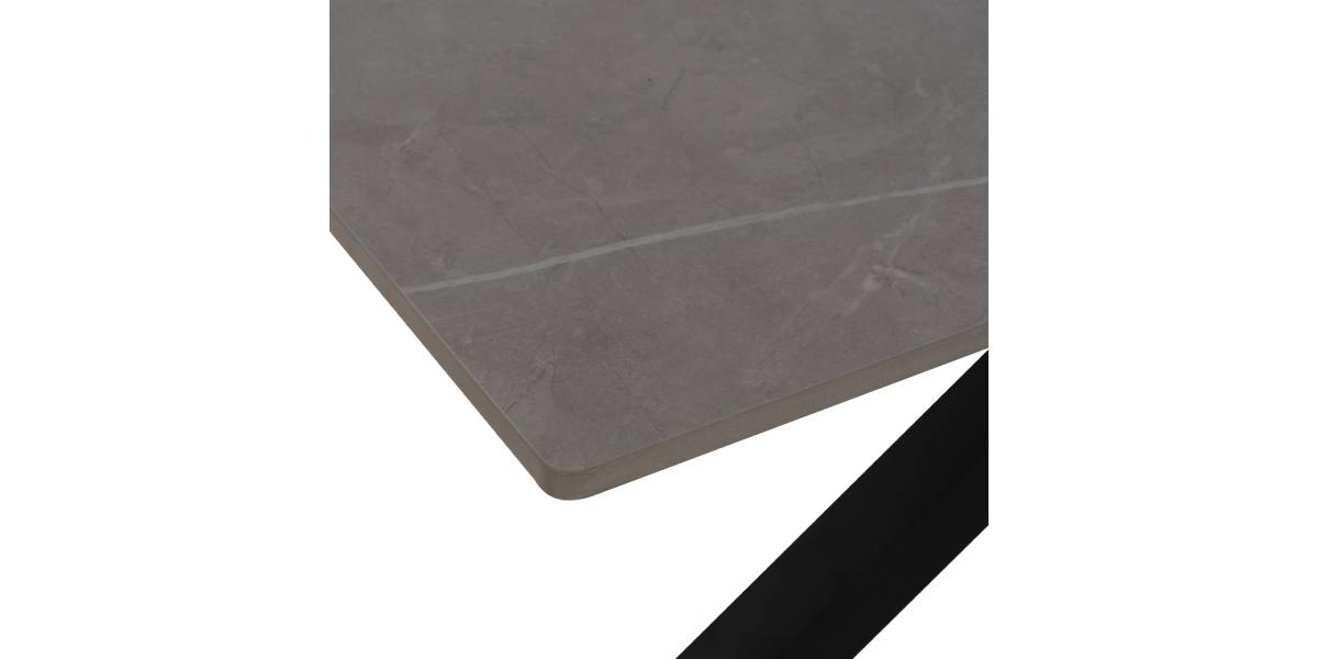 ΤΡΑΠΕΖΙ ΤΡΑΠΕΖΑΡΙΑΣ SYNTEC HM9308.03 SINTERED STONE ΓΚΡΙ ΜΕΤΑΛΛΙΚΑ ΠΟΔΙΑ 160x90x75Υεκ.