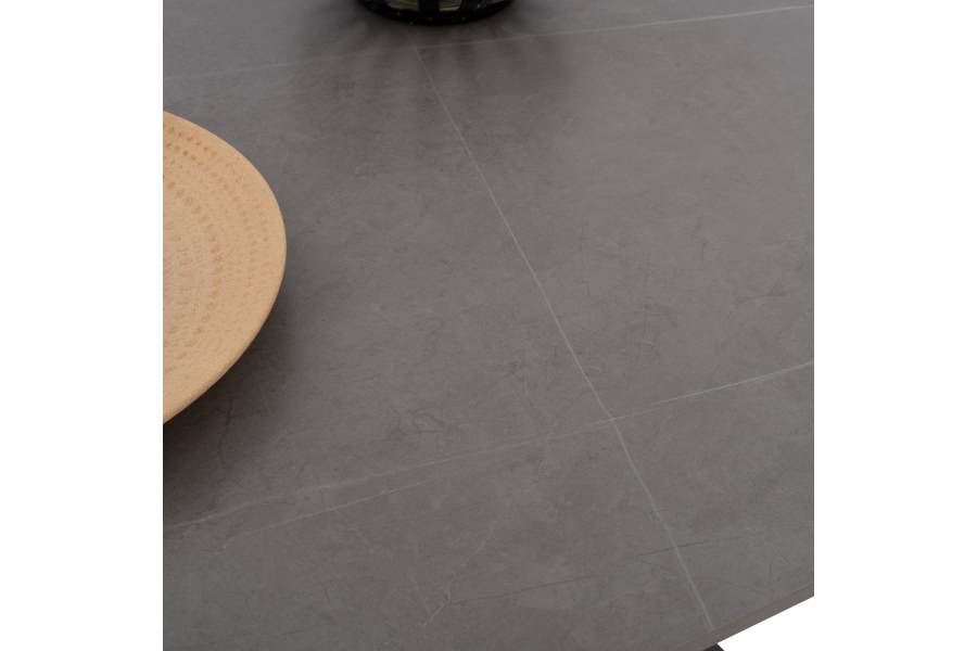 ΤΡΑΠΕΖΙ ΤΡΑΠΕΖΑΡΙΑΣ SYNTEC HM9308.03 SINTERED STONE ΓΚΡΙ ΜΕΤΑΛΛΙΚΑ ΠΟΔΙΑ 160x90x75Υεκ.