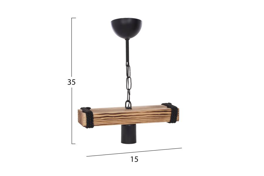 ΦΩΤΙΣΤΙΚΟ ΟΡΟΦΗΣ ΑΛΥΣΙΔΑ ΜΕ ΞΥΛΟ ΚΑΙ ΕΛΕΥΘΕΡΗ ΛΑΜΠΑ 15x11x35Υ εκ.HM7697.01