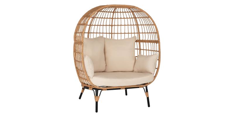 ΠΟΛΥΘΡΟΝΑ ΦΩΛΙΑ MIAMI 2 ΑΤΟΜΩΝ ΤΥΠΟΥ RATTAN HM5870.01 130x80x157Υ εκ.