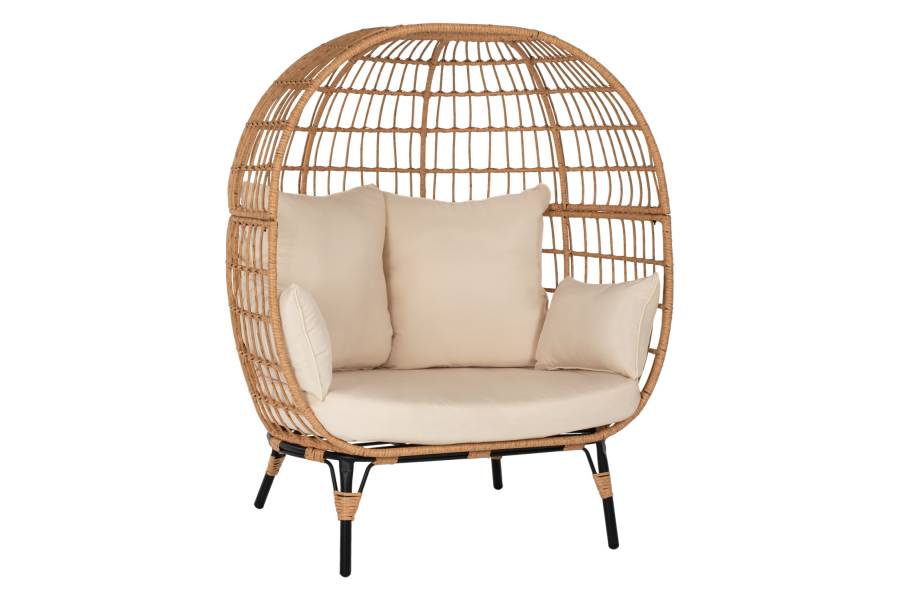 ΠΟΛΥΘΡΟΝΑ ΦΩΛΙΑ MIAMI 2 ΑΤΟΜΩΝ ΤΥΠΟΥ RATTAN HM5870.01 130x80x157Υ εκ.