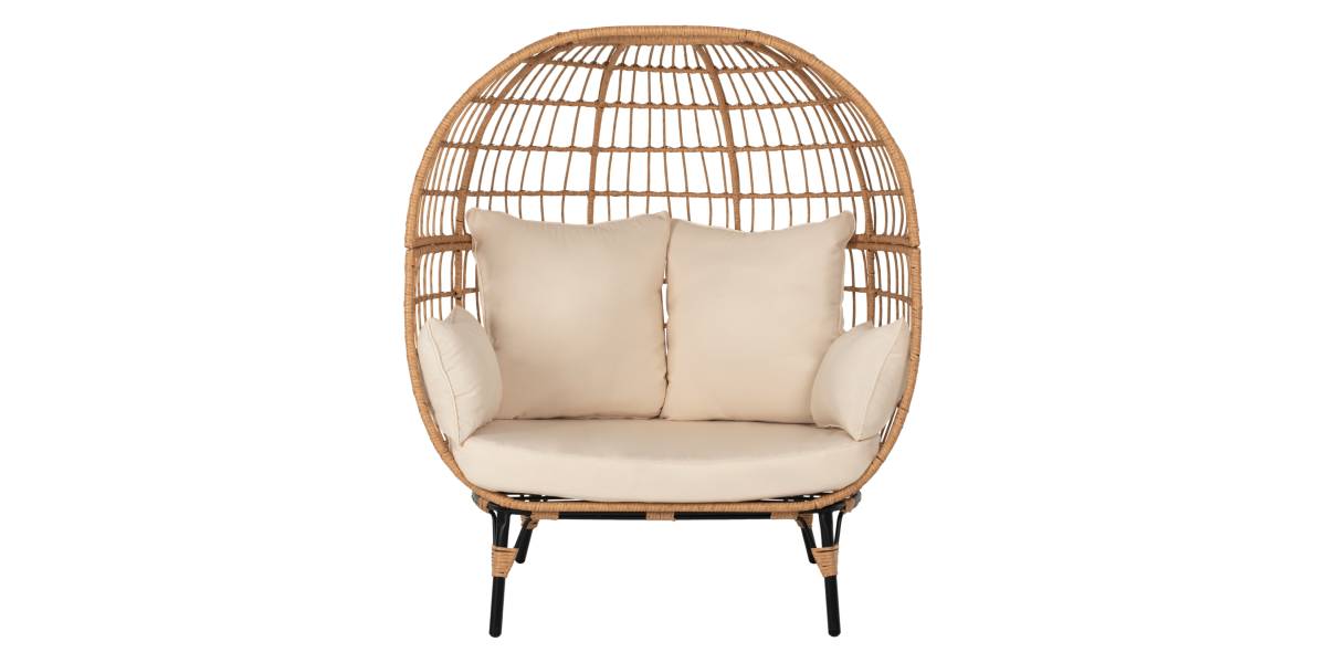 ΠΟΛΥΘΡΟΝΑ ΦΩΛΙΑ MIAMI 2 ΑΤΟΜΩΝ ΤΥΠΟΥ RATTAN HM5870.01 130x80x157Υ εκ.