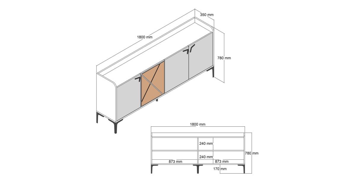 ΜΠΟΥΦΕΣ ΜΕΛΑΜΙΝΗΣ ΚΑΡΥΔΙ ΚΑΙ ΑΝΘΡΑΚΙ 180x35x78Yεκ. HM9433.01
