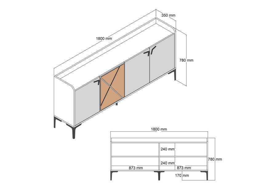 ΜΠΟΥΦΕΣ ΜΕΛΑΜΙΝΗΣ ΚΑΡΥΔΙ ΚΑΙ ΑΝΘΡΑΚΙ 180x35x78Yεκ. HM9433.01