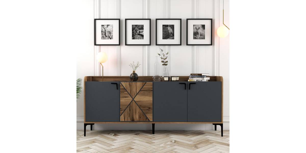 ΜΠΟΥΦΕΣ ΜΕΛΑΜΙΝΗΣ ΚΑΡΥΔΙ ΚΑΙ ΑΝΘΡΑΚΙ 180x35x78Yεκ. HM9433.01