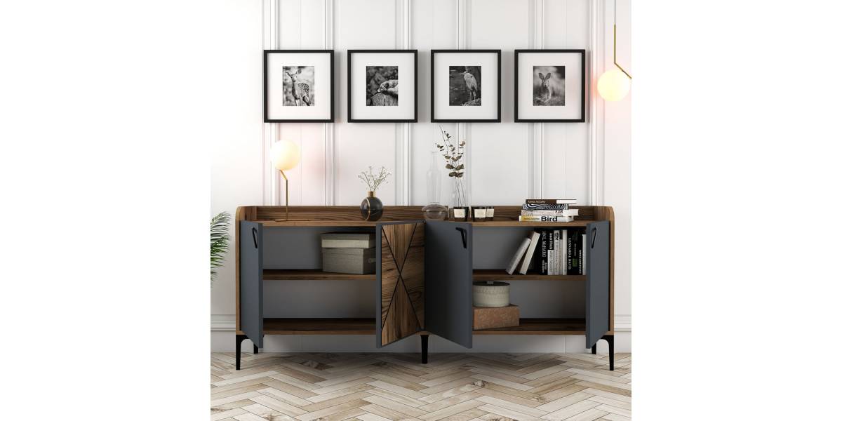 ΜΠΟΥΦΕΣ ΜΕΛΑΜΙΝΗΣ ΚΑΡΥΔΙ ΚΑΙ ΑΝΘΡΑΚΙ 180x35x78Yεκ. HM9433.01