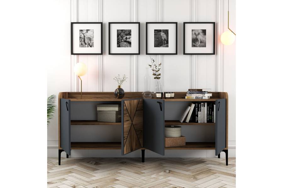 ΜΠΟΥΦΕΣ ΜΕΛΑΜΙΝΗΣ ΚΑΡΥΔΙ ΚΑΙ ΑΝΘΡΑΚΙ 180x35x78Yεκ. HM9433.01