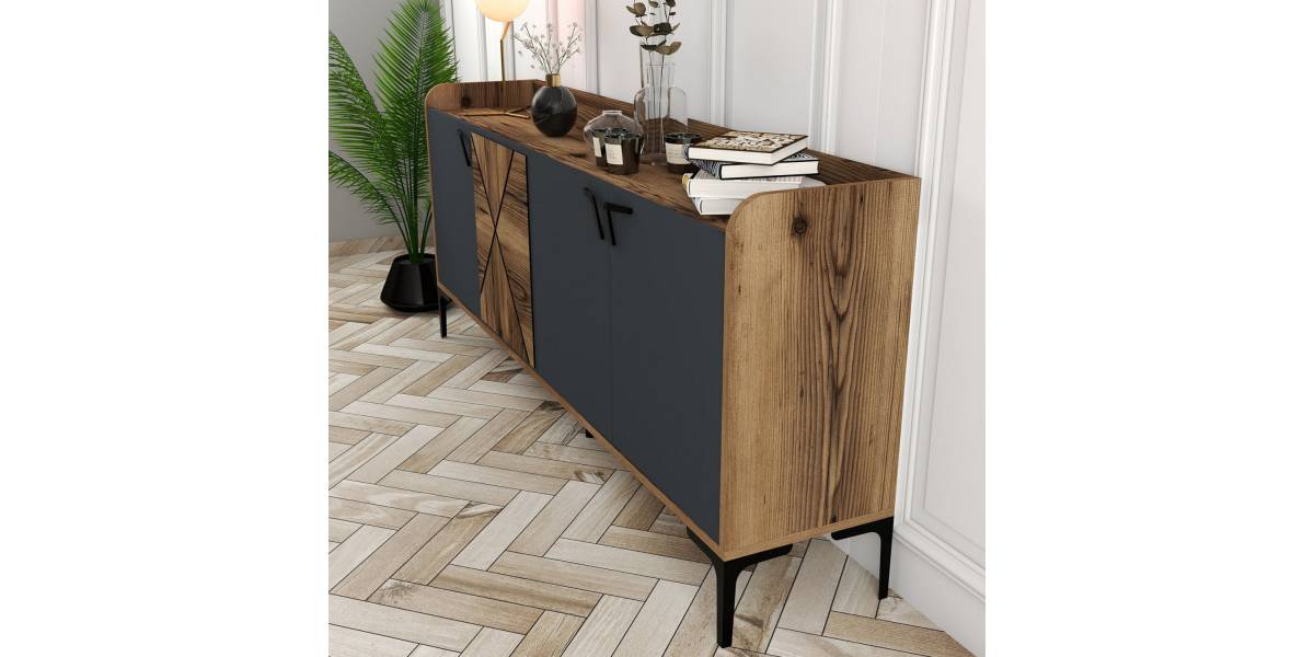 ΜΠΟΥΦΕΣ ΜΕΛΑΜΙΝΗΣ ΚΑΡΥΔΙ ΚΑΙ ΑΝΘΡΑΚΙ 180x35x78Yεκ. HM9433.01