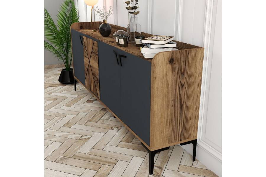 ΜΠΟΥΦΕΣ ΜΕΛΑΜΙΝΗΣ ΚΑΡΥΔΙ ΚΑΙ ΑΝΘΡΑΚΙ 180x35x78Yεκ. HM9433.01