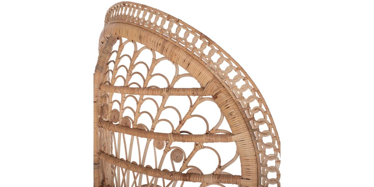 ΠΟΛΥΘΡΟΝΑ ROYAL PEACOCK HM9342 RATTAN ΣΕ ΦΥΣΙΚΟ-ΜΑΞΙΛΑΡΙ ΜΠΕΖ 114x72x150Yεκ.