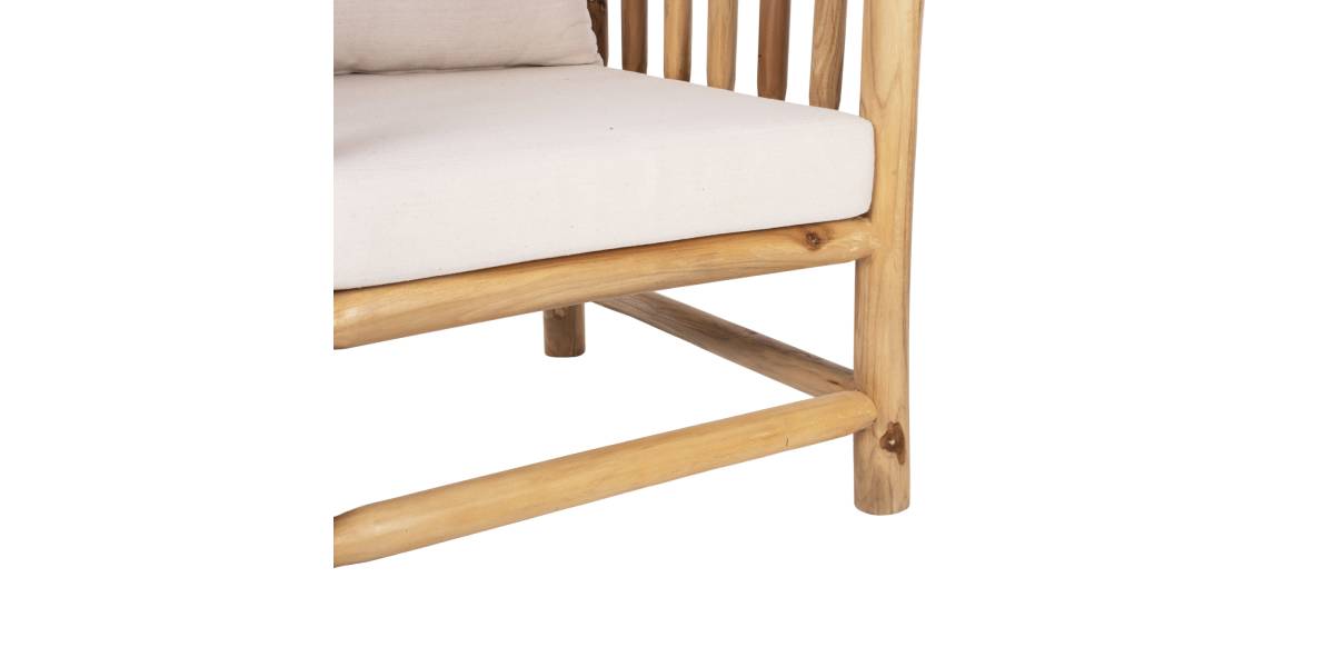 ΣΕΤ ΣΑΛΟΝΙ 4ΤΜΧ EDDARD HM9340 ΑΠΟ ΜΑΣΙΦ ΞΥΛΟ TEAK ΦΥΣΙΚΟ - ΛΕΥΚΟ