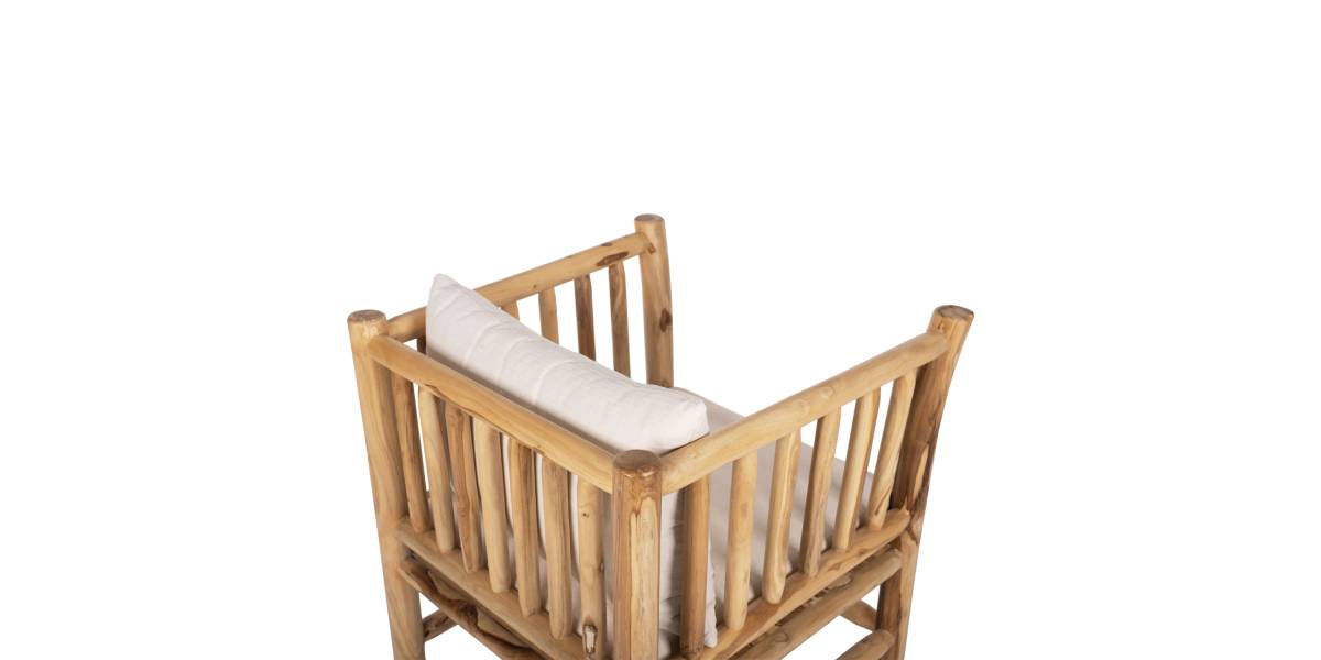 ΣΕΤ ΣΑΛΟΝΙ 4ΤΜΧ EDDARD HM9340 ΑΠΟ ΜΑΣΙΦ ΞΥΛΟ TEAK ΦΥΣΙΚΟ - ΛΕΥΚΟ