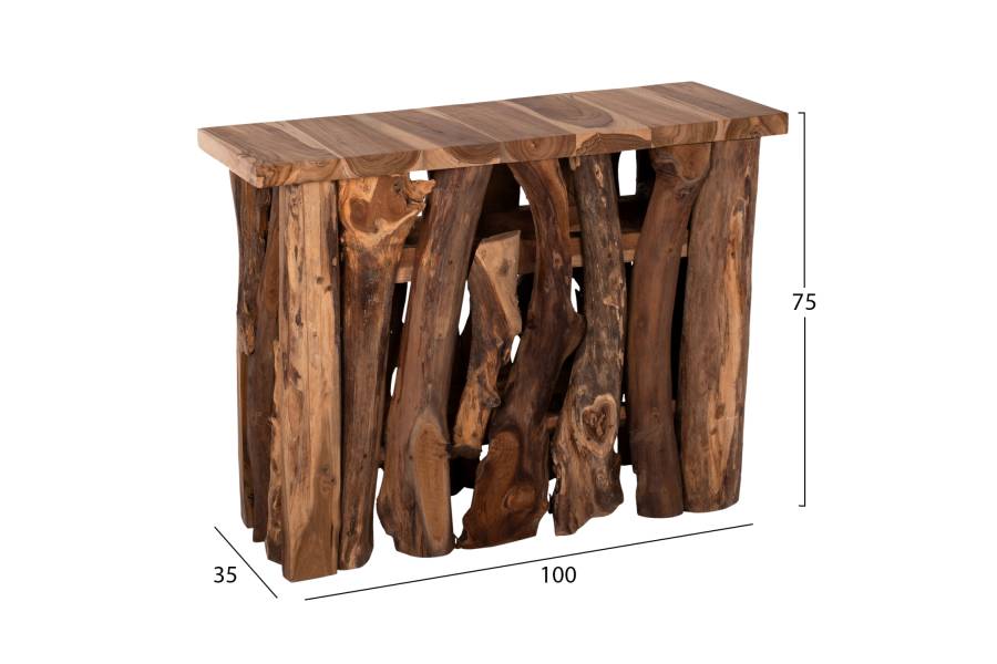 ΚΟΝΣΟΛΑ HM9336 ΑΠΟ ΜΑΣΙΦ ΞΥΛΟ ΤEAK ΦΥΣΙΚΟ 100X35X75Y εκ.