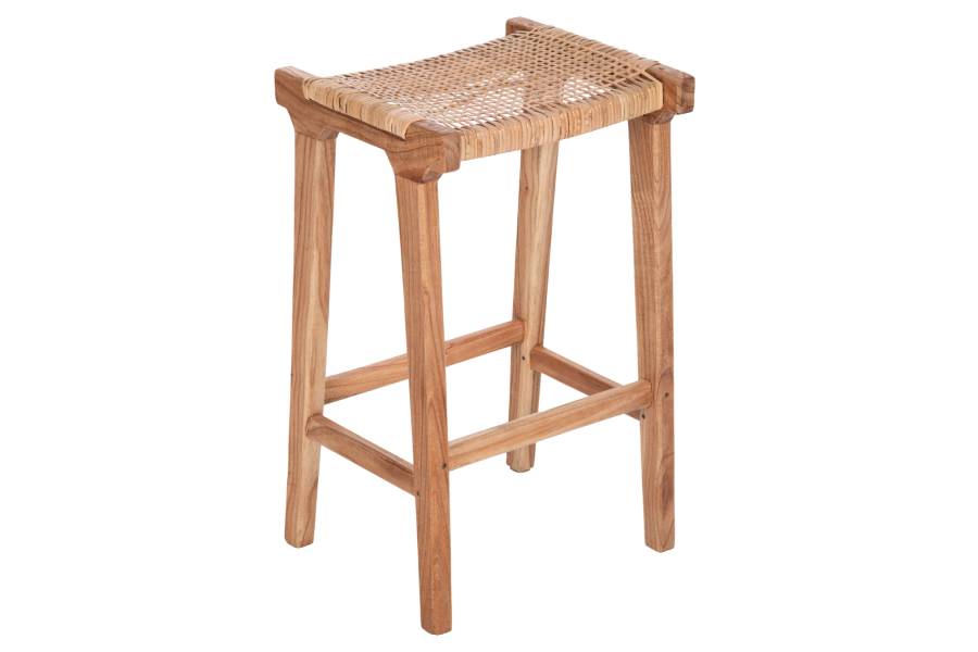 ΣΚΑΜΠΟ ΜΕΣΑΙΟΥ ΥΨΟΥΣ ΑΠΟ MINDI ΞΥΛΟ ΚΑΙ ΚΑΘΙΣΜΑ RATTAN 40X35X66Υεκ.HM9382.11