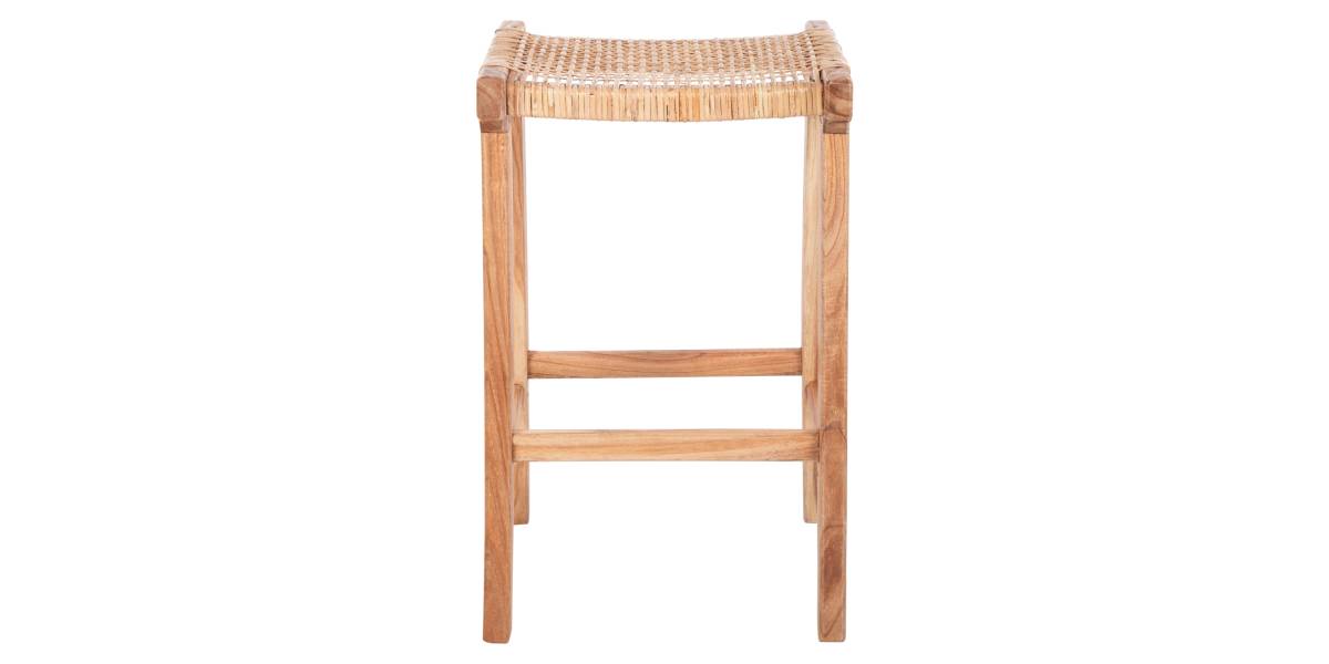 ΣΚΑΜΠΟ ΜΕΣΑΙΟΥ ΥΨΟΥΣ ΑΠΟ MINDI ΞΥΛΟ ΚΑΙ ΚΑΘΙΣΜΑ RATTAN 40X35X66Υεκ.HM9382.11