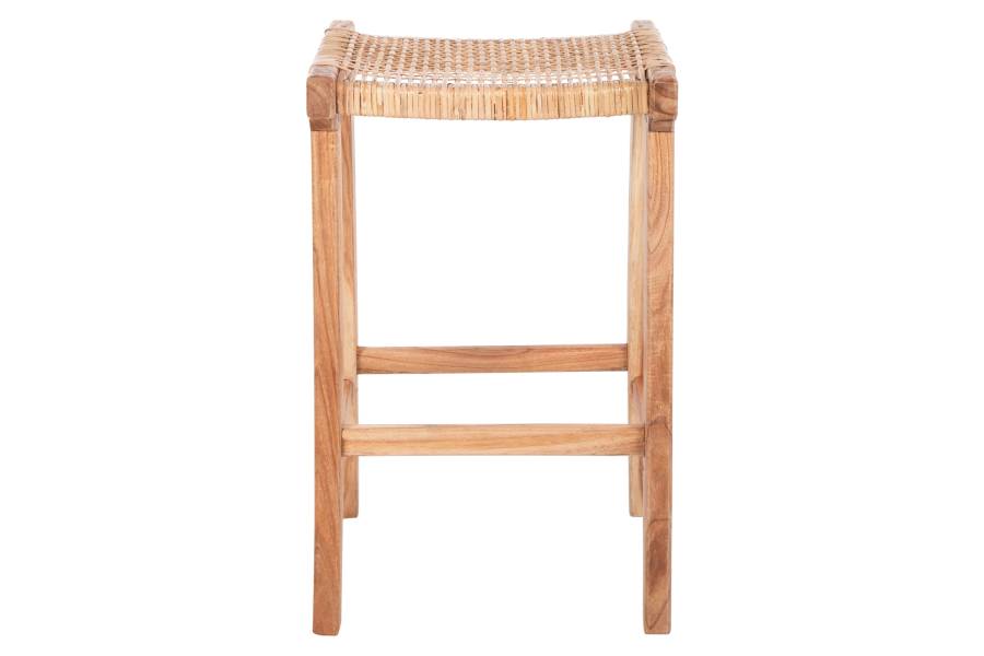 ΣΚΑΜΠΟ ΜΕΣΑΙΟΥ ΥΨΟΥΣ ΑΠΟ MINDI ΞΥΛΟ ΚΑΙ ΚΑΘΙΣΜΑ RATTAN 40X35X66Υεκ.HM9382.11