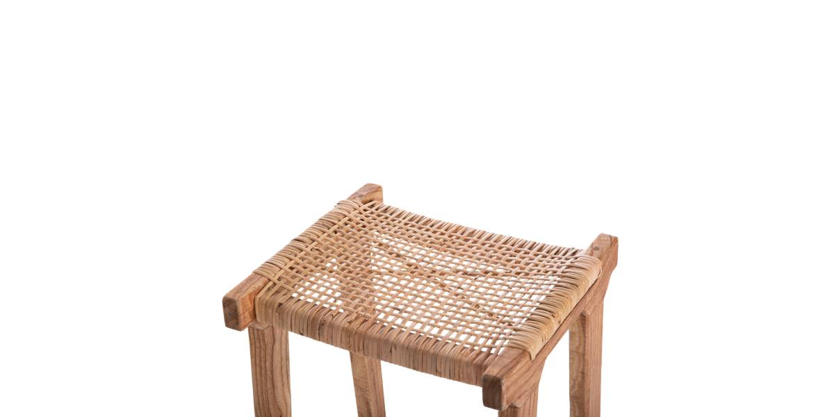 ΣΚΑΜΠΟ ΜΕΣΑΙΟΥ ΥΨΟΥΣ ΑΠΟ MINDI ΞΥΛΟ ΚΑΙ ΚΑΘΙΣΜΑ RATTAN 40X35X66Υεκ.HM9382.11
