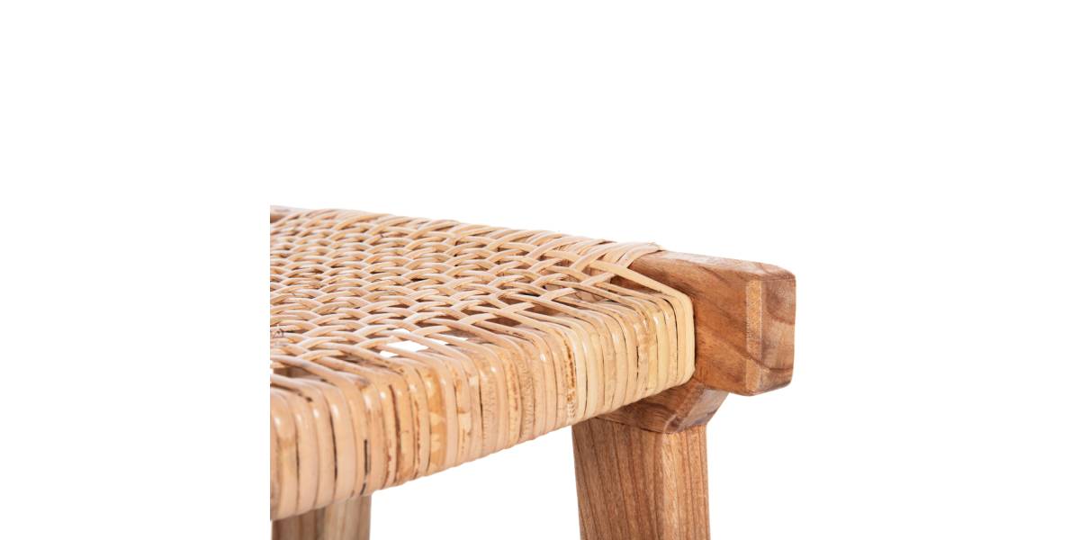 ΣΚΑΜΠΟ ΜΕΣΑΙΟΥ ΥΨΟΥΣ ΑΠΟ MINDI ΞΥΛΟ ΚΑΙ ΚΑΘΙΣΜΑ RATTAN 40X35X66Υεκ.HM9382.11