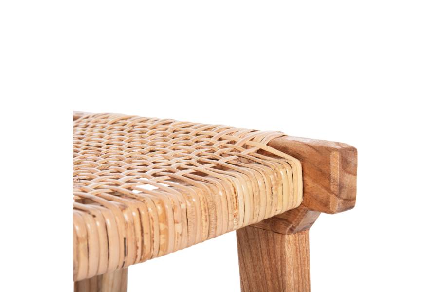 ΣΚΑΜΠΟ ΜΕΣΑΙΟΥ ΥΨΟΥΣ ΑΠΟ MINDI ΞΥΛΟ ΚΑΙ ΚΑΘΙΣΜΑ RATTAN 40X35X66Υεκ.HM9382.11
