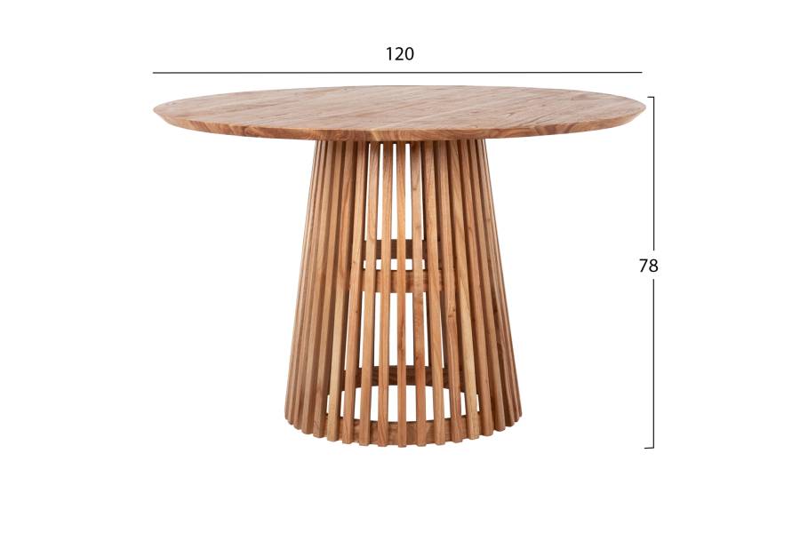 ΤΡΑΠΕΖΙ ΤΡΑΠΕΖΑΡΙΑΣ FRANTZ HM9388.01 ΜΑΣΙΦ ΞΥΛΟ MINDI ΦΥΣΙΚΟ Φ120X78Υ