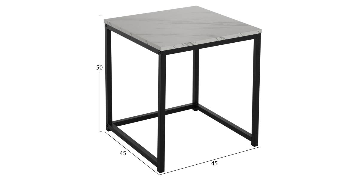 ΖΙΓΚΟΝ GRELAY 2 ΤΕΜ MDF ΟΨΗ ΜΑΡΜΑΡΟΥ & ΜΕΤΑΛΛΟ HM8762.12 45Χ45Χ50εκ. & 37Χ37Χ43 εκ.
